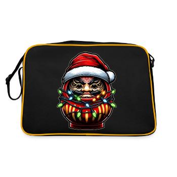 Daruma Poupée Japon Porte-bonheur Chapeau de Noël X - Sac Retro - noir/or - Dos