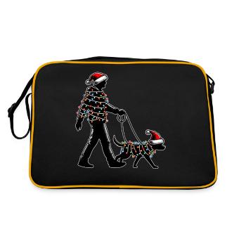 Dog Sitter Dog Walker Dog Sitter Santa Hat - Retro Bag - black/gold - Back