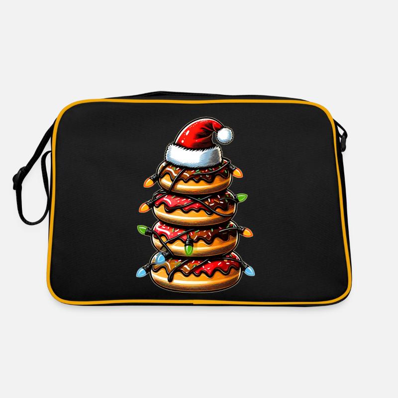 Donuts Pile Donuts Sprinkles Christmas Hat Xm Retro Bag