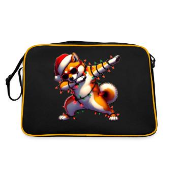 Polka Dotting Shiba Inu Dog Sunglasses Cute Weih - Retro Bag - black/gold - Back