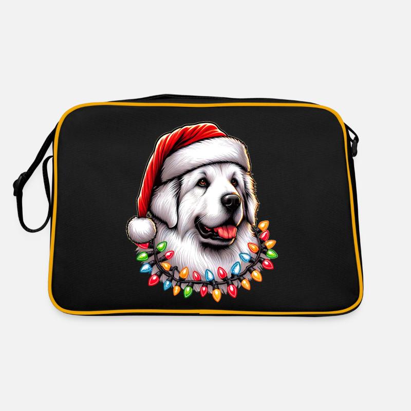 Great Pyrenees Hund Weihnachtsmütze Xmas Retro Tasche