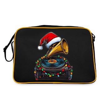 Gramophone Vintage Vinyl Turntable Christmas - Retro Bag - black/gold - Back