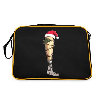Beinprothese Amputierter Amputierter Weihnachtshut - Retro Tasche - Schwarz/Gold - Hinten