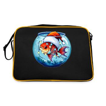 Poisson rouge aquarium Aquarist Chapeau de Noël Noël - Sac Retro - noir/or - Dos