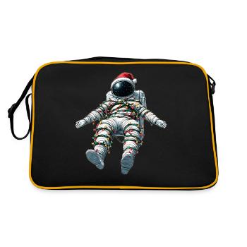 Floating Astronaut Christmas Hat Xmas - Retro Bag - black/gold - Back