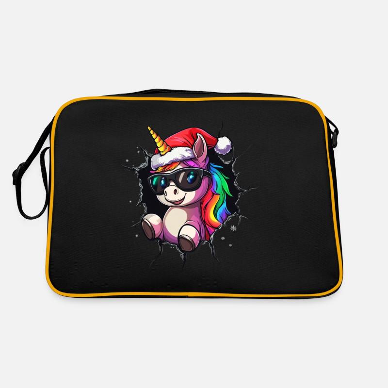 Lustiges Einhorn Weihnachten Einhörner Unicorn Retro Tasche