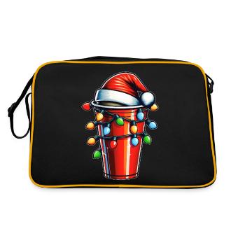 Red Beer Pong Cup Drinking Game Chapeau de Noël Noël - Sac Retro - noir/or - Dos