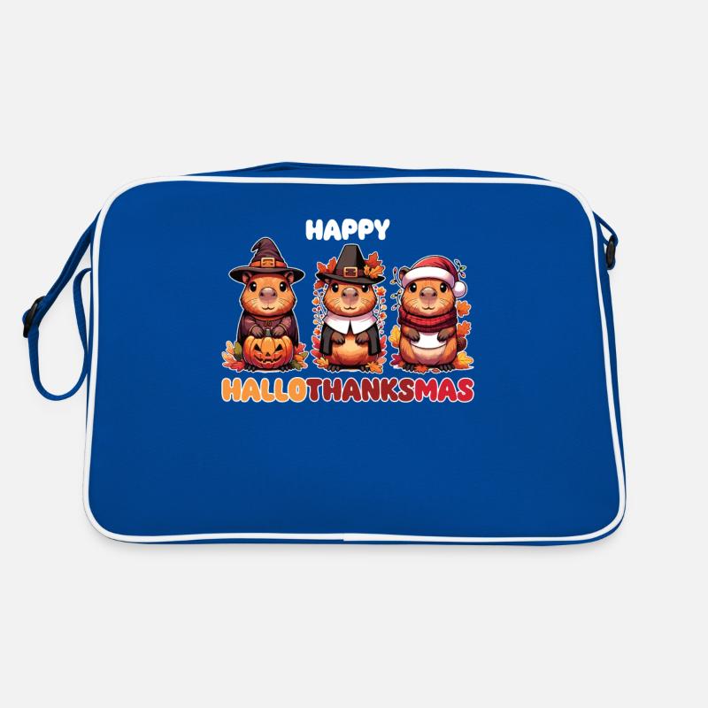 Happy Hallothanksmas Capybara Christmas Capybaras Retro Bag
