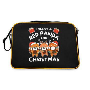 Je veux un panda roux Noël Pandas roux - Sac Retro - noir/or - Dos