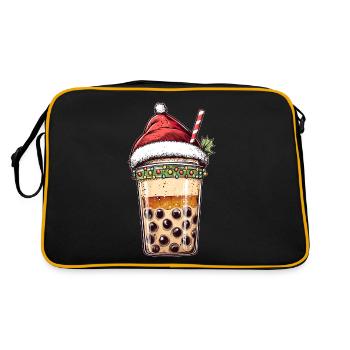 Boba Tea Bubble Tea Thé au lait Chapeau de Noël - Sac Retro - noir/or - Dos