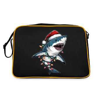 Shark Christmas Hat Xmas - Retro Bag - black/gold - Back