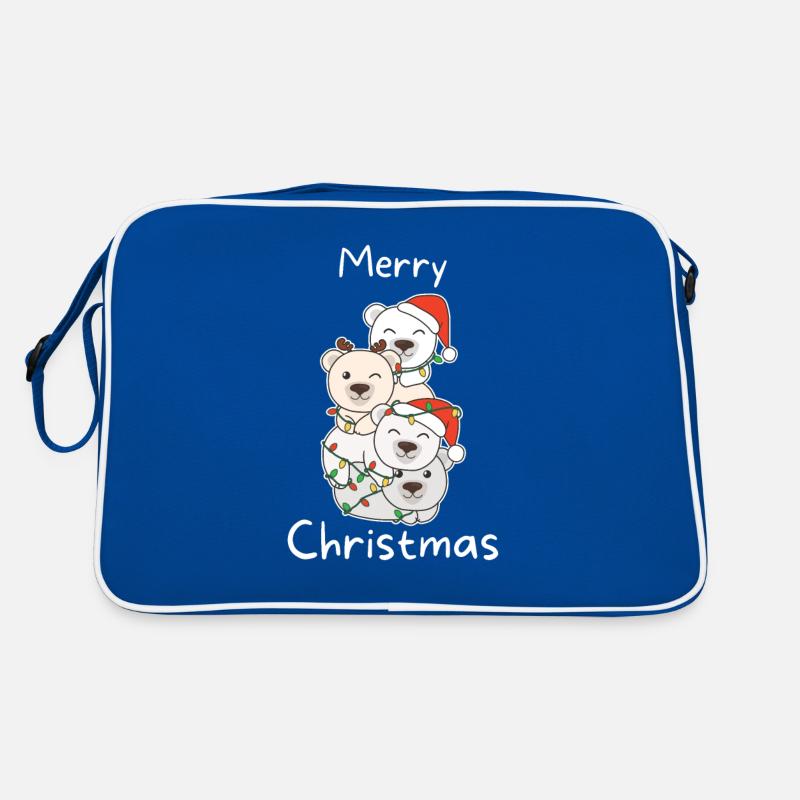 Polar Bear Christmas Tree Christmas Polar Bear Retro Bag