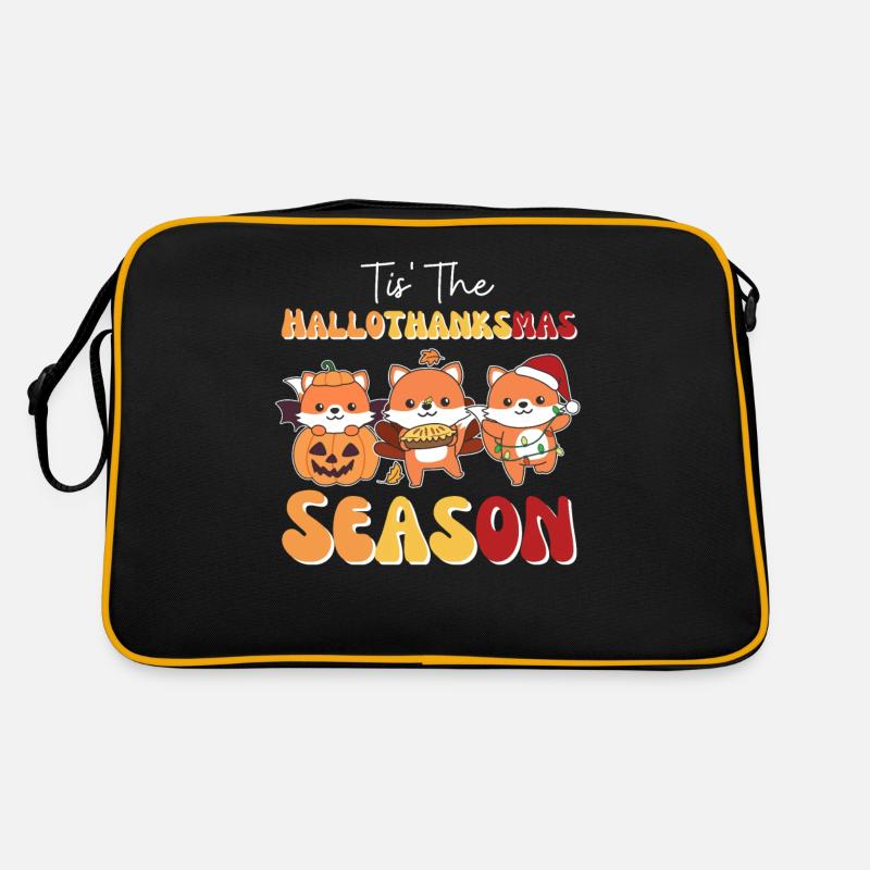 Tis' Le Renard de la saison Hallothanksmas - Sac Retro - noir/or