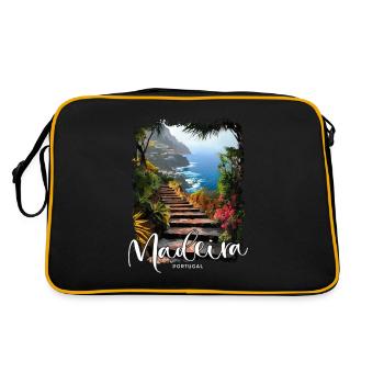 Madeira Island Portugal Vacation Souvenir Tours - Retro Bag - black/gold - Back