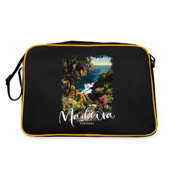 Madeira Island Portugal Vacation Souvenir Tours - Retro Bag - black/gold - Back