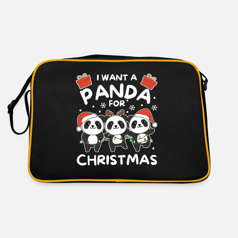 Je veux un panda pour Noël mignons pandas Sac Retro