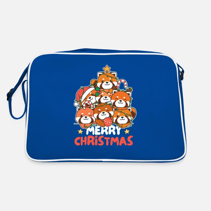 Panda roux Arbre de Noël Joyeux Noël Sac Retro