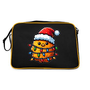 Mignon Kawaii Poulet Nugget Nug Santa Hat - Sac Retro - noir/or - Dos