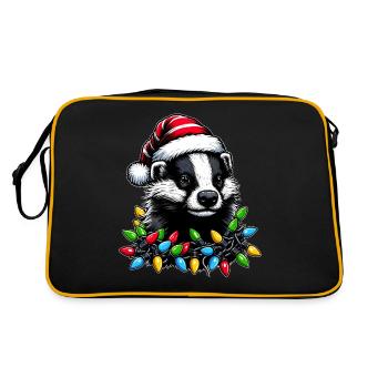 Honey Badger Ratel Christmas Hat Xmas - Retro Bag - black/gold - Back