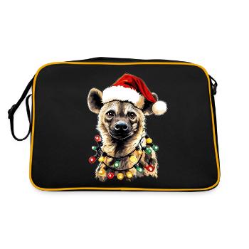 Cute Hyena Christmas Hat Xmas - Retro Bag - black/gold - Back