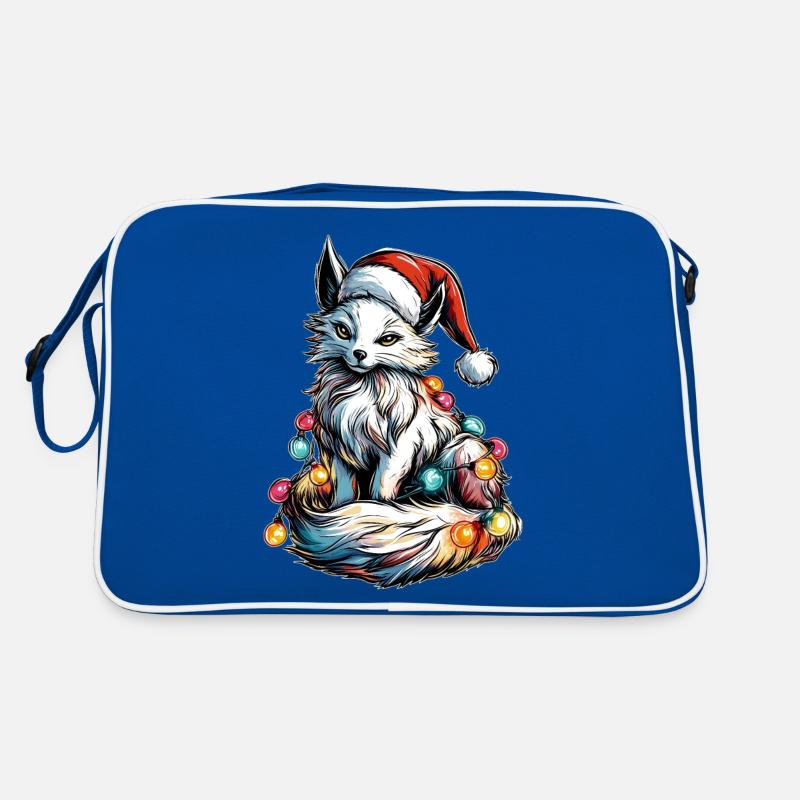 Chapeau de Noël Kitsune Fox blanc Noël Sac Retro