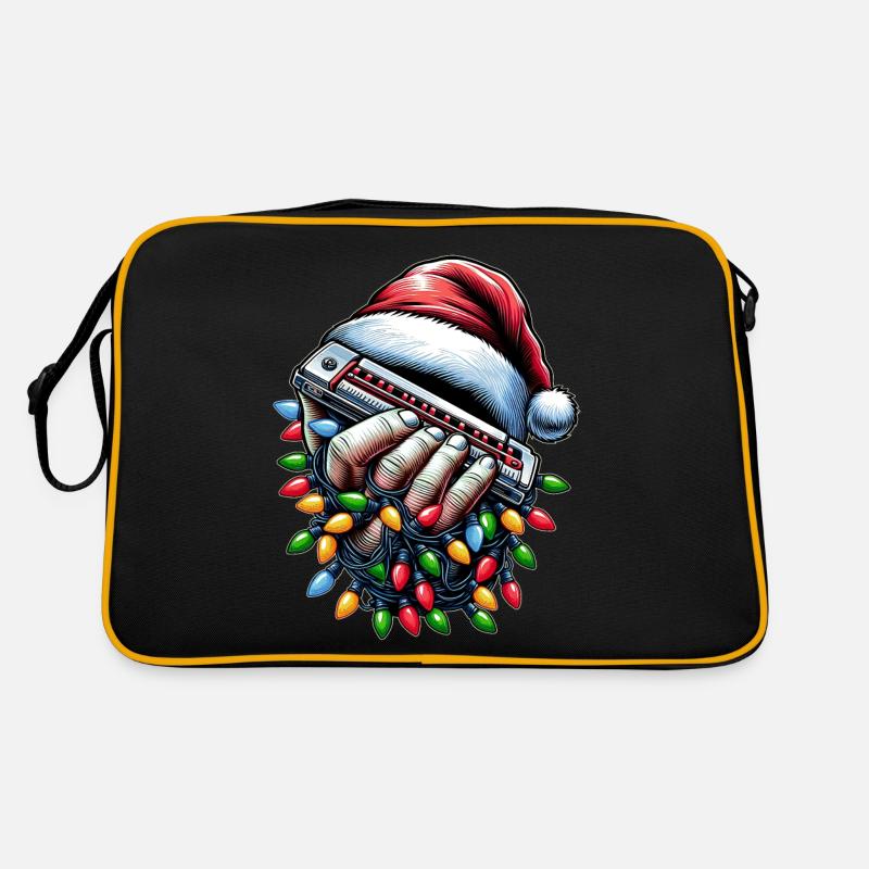 Harmonica Harmonica Joueur Chapeau de Père Noël Sac Retro