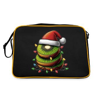 Kiwi Fruit Weihnachtsmütze Xmas - Retro Tasche - Schwarz/Gold - Hinten