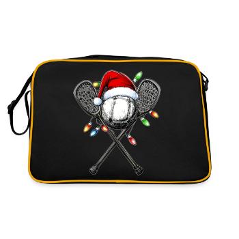 Lacrosse Lax Player Équipe Santa Hat Noël - Sac Retro - noir/or - Dos