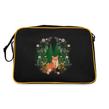 Renards, Renards, Forêt, Animaux de la forêt, Habitants de la forêt - Sac Retro - noir/or - Dos