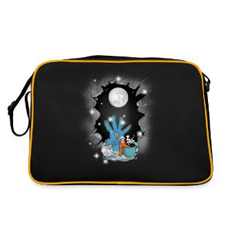 Halloween Fantasy lustig gruselig spaßig - Retro Tasche - Schwarz/Gold - Hinten