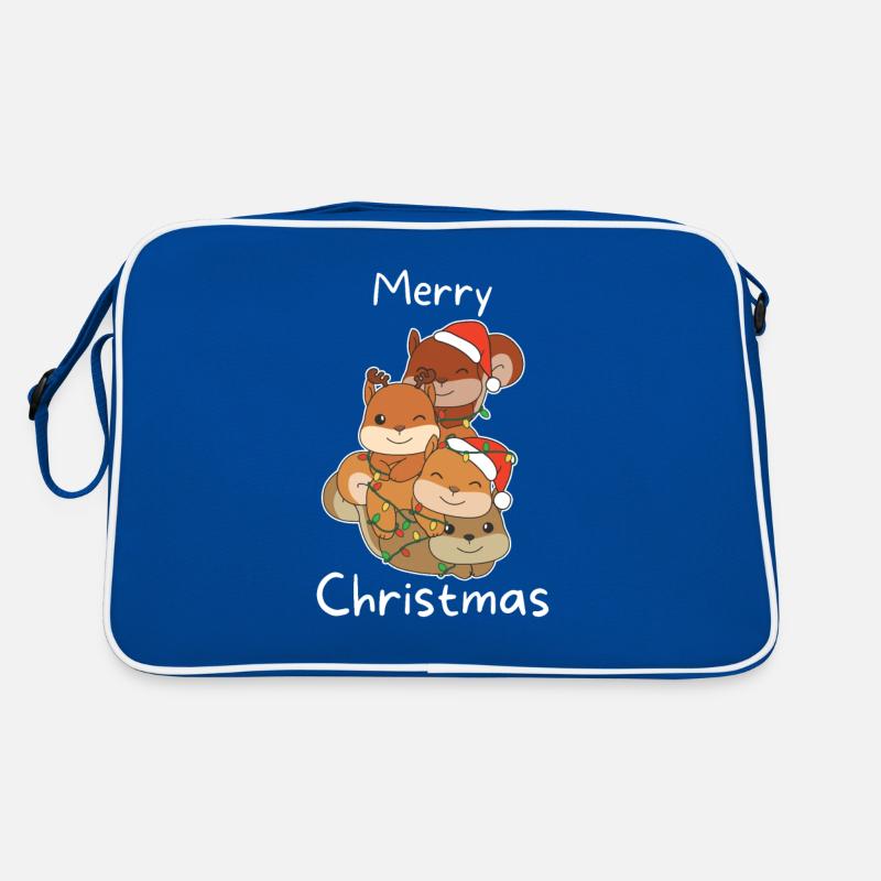 Squirrel Christmas Tree Christmas Animals Retro Bag