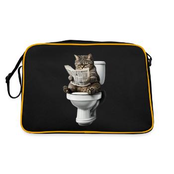 Funny Cat Cat Owner Loo Cat Pet - Retro Bag - black/gold - Back