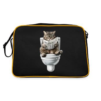 Funny Cat Cat Owner Loo Cat Pet - Retro Bag - black/gold - Back