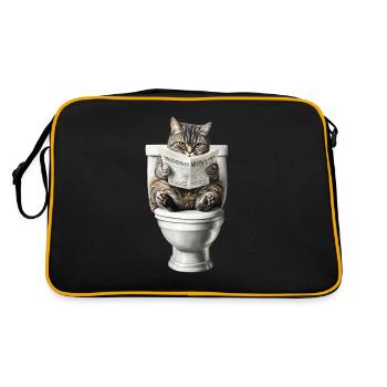 Funny Cat Cat Owner Loo Cat Pet - Retro Bag - black/gold - Back