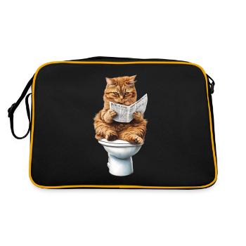 Funny Cat Cat Owner Loo Cat Pet - Retro Bag - black/gold - Back