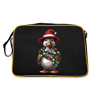 Ducks Duck Weihnachtsmütze Xmas - Retro Tasche - Schwarz/Gold - Hinten