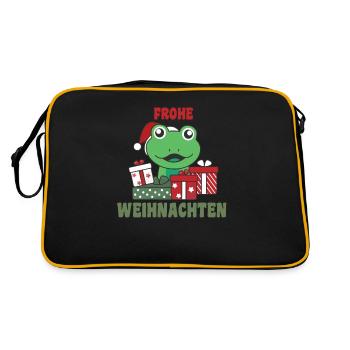 Joyeux Noël Grenouille Réveillon de Noël Grenouilles - Sac Retro - noir/or - Dos