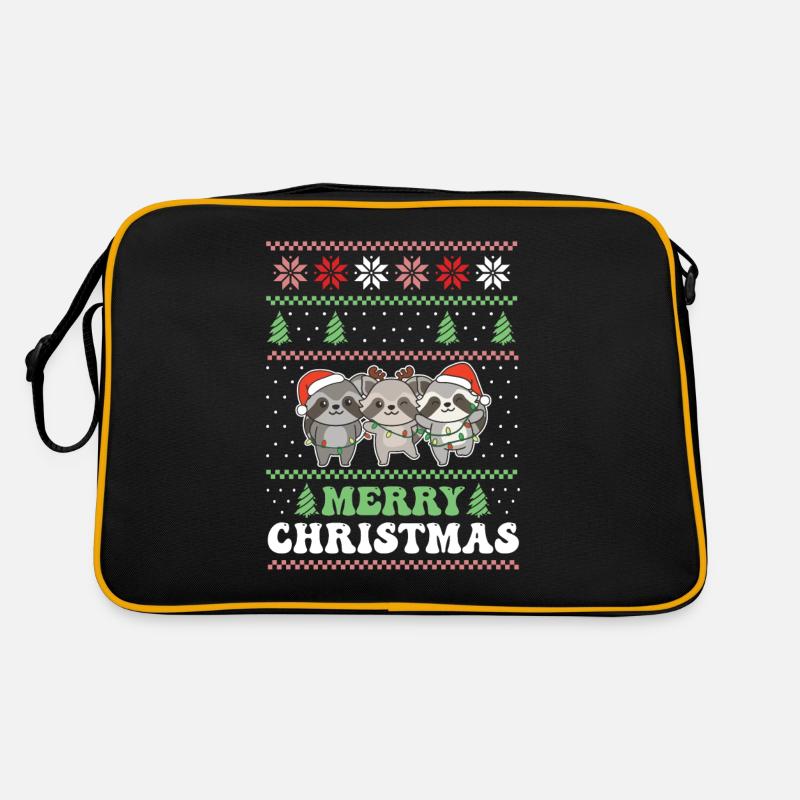 Merry Christmas retro ugly christmas Waschbär Retro Tasche