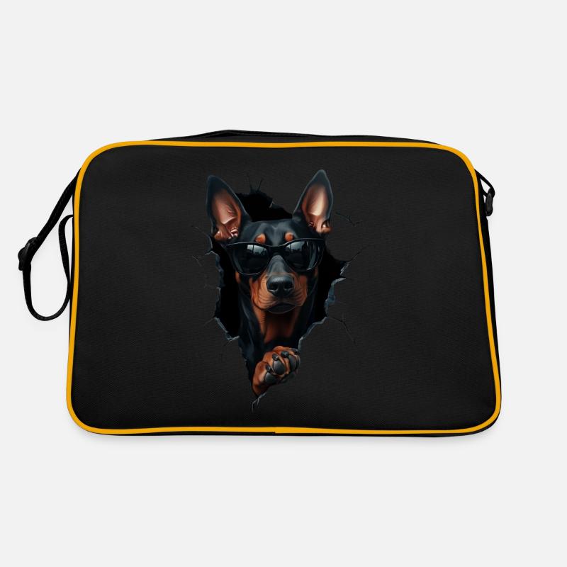Drôle de chien propriétaire Chien mignon Doberman Sac Retro