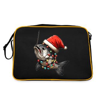 Drôle de poisson bouchées hameçon pêche chapeau de Noël - Sac Retro - noir/or - Dos