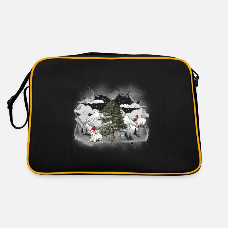 Winter Mountains Sheep Santa Tyrol Mountains Retro Bag