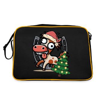 Père Noël Cheval Chevaux Noël Père Noël - Sac Retro - noir/or - Dos