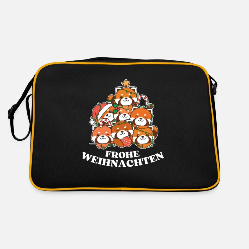 Joyeux Noël Panda Rouge Réveillon de Noël Rouge Sac Retro