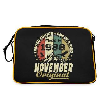 Novembre 1988, Cadeau D'anniversaire Novembre 1988 - Sac Retro - noir/or - Dos