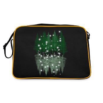 Forest Nature Reflection Nature Lover Spruce Trees - Retro Bag - black/gold - Back
