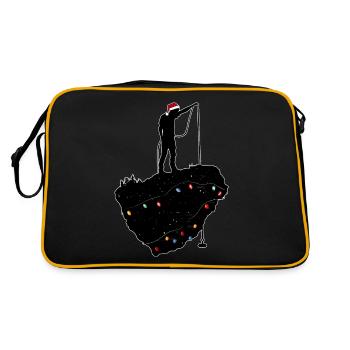 Aimant de pêche Pêcheur Pêcheur Chapeau de Noël Noël - Sac Retro - noir/or - Dos