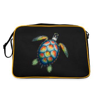 Amoureux des tortues de mer Motif safari animalier - Sac Retro - noir/or - Dos