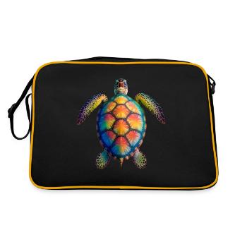 Amoureux des tortues de mer Motif safari animalier - Sac Retro - noir/or - Dos