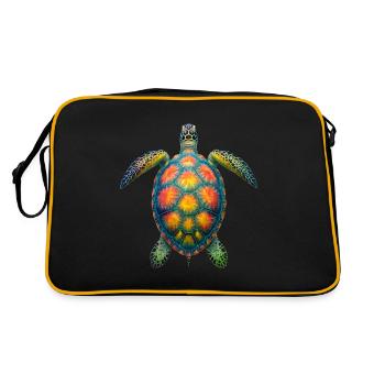 Amoureux des tortues de mer Motif safari animalier - Sac Retro - noir/or - Dos