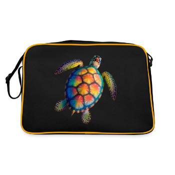 Amoureux des tortues de mer Motif safari animalier - Sac Retro - noir/or - Dos
